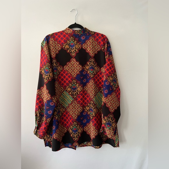 Vintage 90s Patchwork Victorian Button Up - Picture 4 of 5